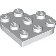 Plate Angled 3 x 3 with Heart Shape / White