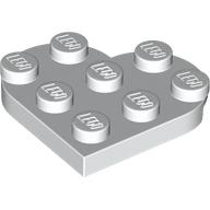 Lego Plate Angled 3 x 3 with Heart Shape / White