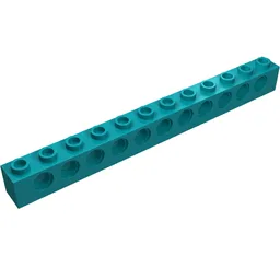 Technic Brick 1 x 12 [11 Pin Holes] / Dark Turquoise