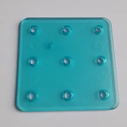 Clikits Connector, Square 8 x 8 with 9 Holes / Trans-Light Blue