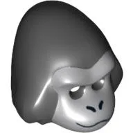 Costume / Mask, Gorilla with Light Bluish Gray Face Print / Black
