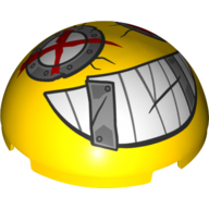 Lego Dome Hemisphere 4 x 4 with Junkertown Eyes and Smile print