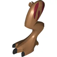Animal Body Part, Dinosaur, Gallimimus Leg, Left, Dark Red Stripes Print / Medium Nougat