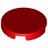 Tile Round 2 x 2 with Bottom Cross / Red