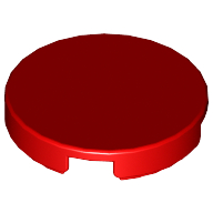 Lego Tile Round 2 x 2 with Bottom Cross / Red