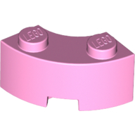 Lego Brick Round Corner 2 x 2 Macaroni with Stud Notch and Reinforced Underside [New Style] / Bright Pink