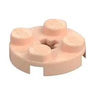 Plate Round 2 x 2 with Axle Hole Type 1 (+ Opening) / Light Nougat