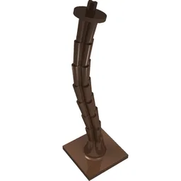 Plant, Palm Tree Base and Trunk 4 x 4 / Brown