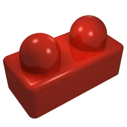 Primo Brick 1 x 2 / Red