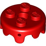 Lego Plate Special Round 2 x 2 with Melting Drops/Icing on Sides / Red