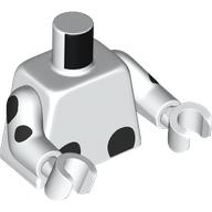 Lego Torso, Black Dalmatian Spots, Tail on Back print, White Arms and Hands / White