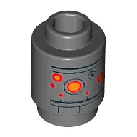 Brick Round 1 x 1 with Droid Head Print