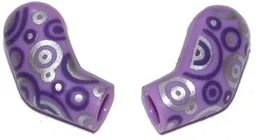 Arm, (Matching Left and Right) Pair with Dark Purple and Silver Circles Pattern / Medium Lavender