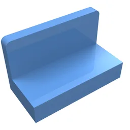 Panel 1 x 2 x 1 [Rounded Corners] / Medium Blue
