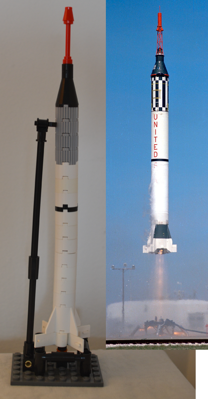 Lego Mercury Redstone with Launcher (Saturn V scale)