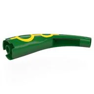 Animal / Creature Body Part, Tail / Claw / Horn / Branch / Tentacle, End Section, Large with Yellow Line, Circles Print / Green