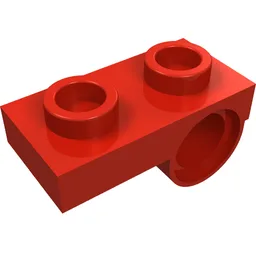 Plate Special 1 x 2 with Pin Hole Underneath / Red