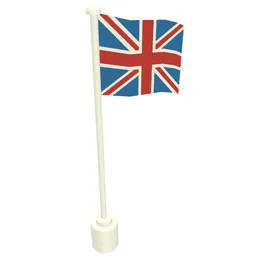Flag on Flagpole with United Kingdom Print / White