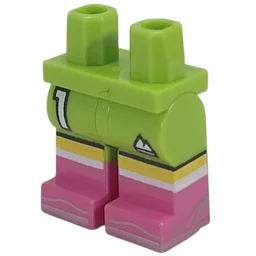 Hips with Lime Legs and Dark Pink Boots Pattern with Football Short, White '1', Mountains Logo, White Socks, Bright Pink Shoes Print / Lime