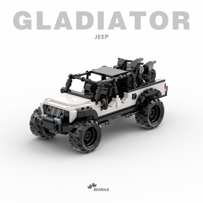 Lego jeep gladiator white 8wide speed champions