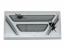 Slope, Curved 2 x 4 x 2/3 with Bottom Tubes with Armor Plates and Bullets Holes Pattern (Sticker) - Set 75037