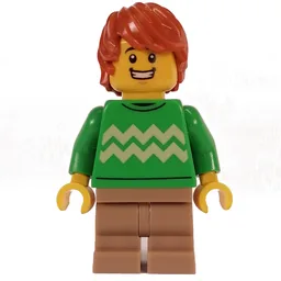 Bright Green Torso, Dark Tan Medium Legs, Dark Orange Hair