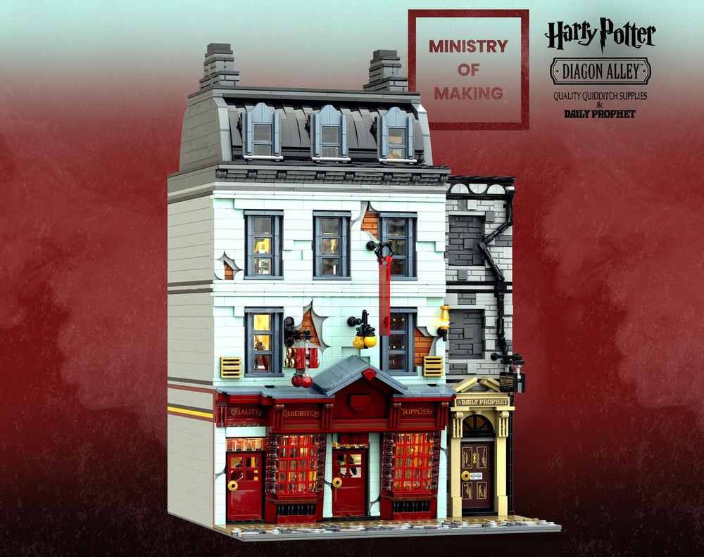 Lego Diagon Alley: Quality Q Supplies & Daily Prophet Modular
