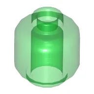 Minifig Head [Plain] [Hollow Stud] / Trans-Green