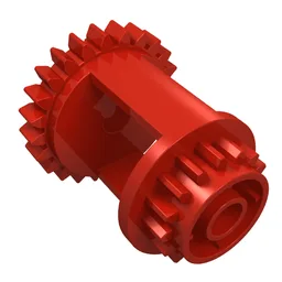 Technic Gear Differential, 24 -16 Tooth with Clutch on Both Sides / Red