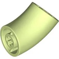 Brick Round 2 x 2 D. Tube with 45° Elbow and Axle Holes (Crossholes) at Each End [SHORT] / Yellowish Green