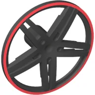 Wheel Cover 5 Spoke for Wheel 20 x 30 with Red Edge Print / Black