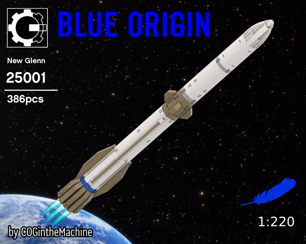 Lego New Glenn rocket 1:220 scale