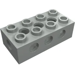Technic Brick 2 x 4 with Top/Side/End Holes and Hollow Studs / Light Gray