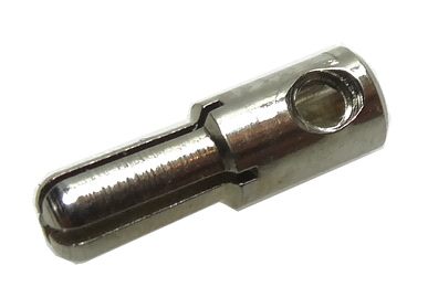Lego Electric, Connector, Pin Cross-Cut Short Thick (4.5V/12V) / Metallic Silver