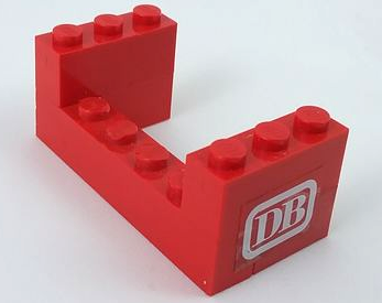 Lego Stickered Assembly 6 x 3 x 2 with White 'DB' Pattern on Both Sides (Stickers) - Set 7730
