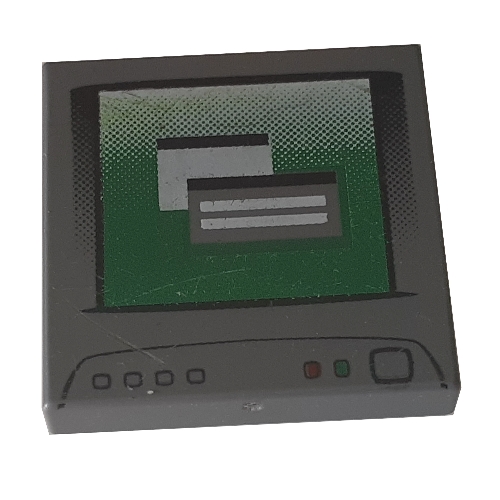 Lego Tile 2 x 2 with Computer Monitor, No Power Switch Icon Print
