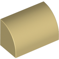 Lego Brick Curved 1 x 2 x 1 No Studs / Tan