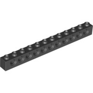 Lego Technic Brick 1 x 12 [11 Pin Holes] / Black