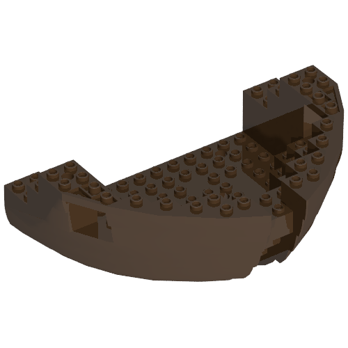 Lego Boat Hull Section, Large Bow 12 x 16 x 5 1/3 with Brown Top [Complete Assembly] / Brown