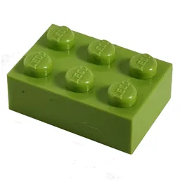 Modulex Brick 2 x 3 with LEGO on Studs / Modulex Pastel Green