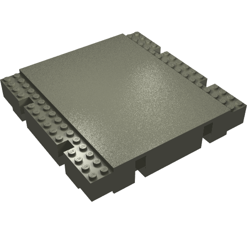 Lego Baseplate Raised 16 x 16 x 2 1/3 Platform / Dark Gray