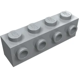 Brick Special 1 x 4 with 4 Studs on One Side / Light Bluish Gray