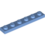 Lego Plate 1 x 6 / Medium Blue
