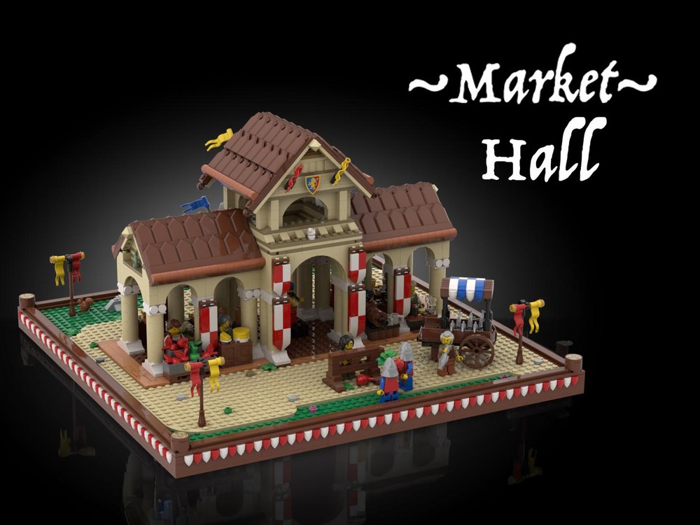 Lego Market Hall - Medieval Village Diorama