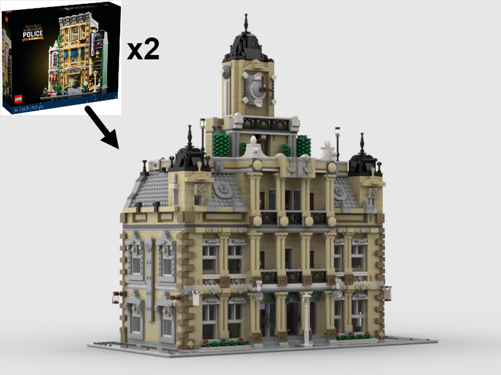 Lego The Courthouse - 10278 Police Station x2 Sets Alternate Build