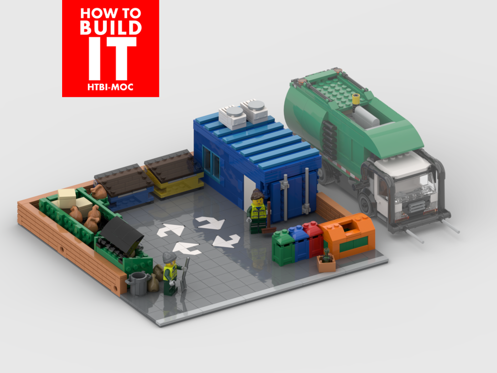 Lego Modular Recycling area: Display for set 60495-1 - Recycling Truck