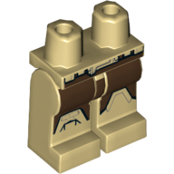 Lego Hips and Tan Legs with Armor and Reddish Brown Leggings Print