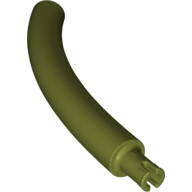 Lego Animal Body Part / Plant, Tail / Neck / Branch / Trunk, Middle Section with Pin, Square Pin Hole / Olive Green