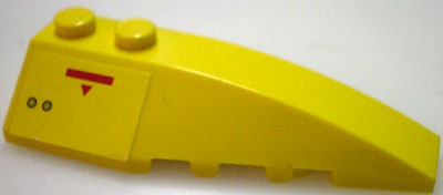 Lego Wedge 6 x 2 Right with Red Triangle and Rectangle and 2 Holes Pattern (Sticker) - Set 10026