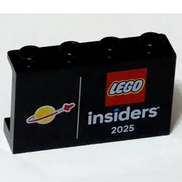 Panel 1 x 4 x 2 with Classic Space Logo, LEGO Logo, 'insiders 2025' Print / Black